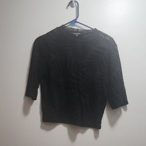 Disturbia Lunafern Flocked Fern Short Sleeve Mesh Top